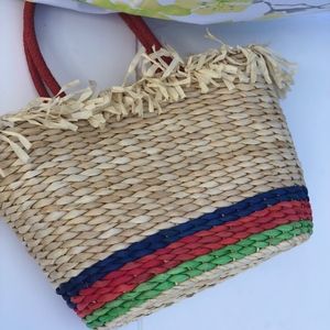 franka straw ring tote bag